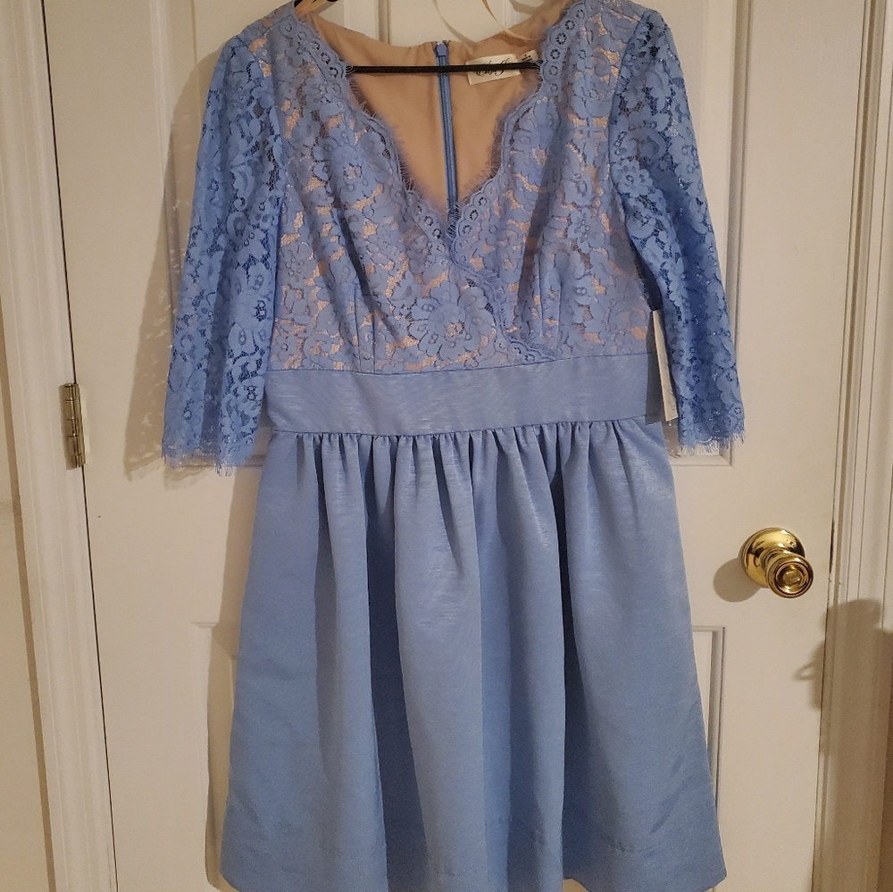 Eliza J Lace V-Neck Dress